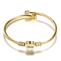 Stainless Steel Braided Mother’s Day Bracelets for Mom