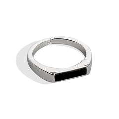 Sterling Silver Black Ring with Cool Wind Design