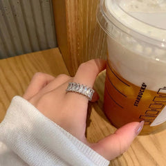 Fashionable Diamond Stud Copper Ring for Women